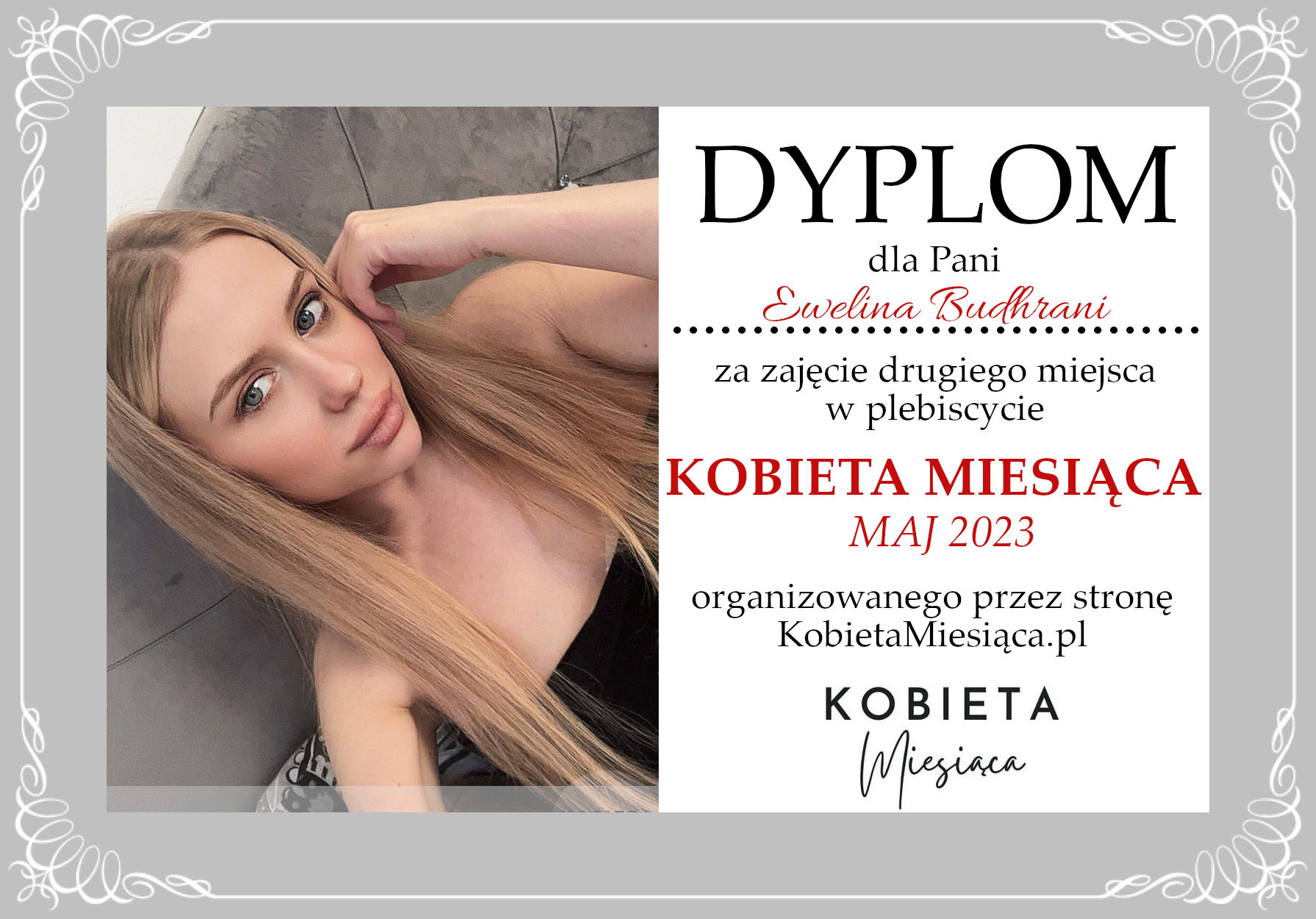 Dyplom – Kobieta Miesiąca: Maj 2023