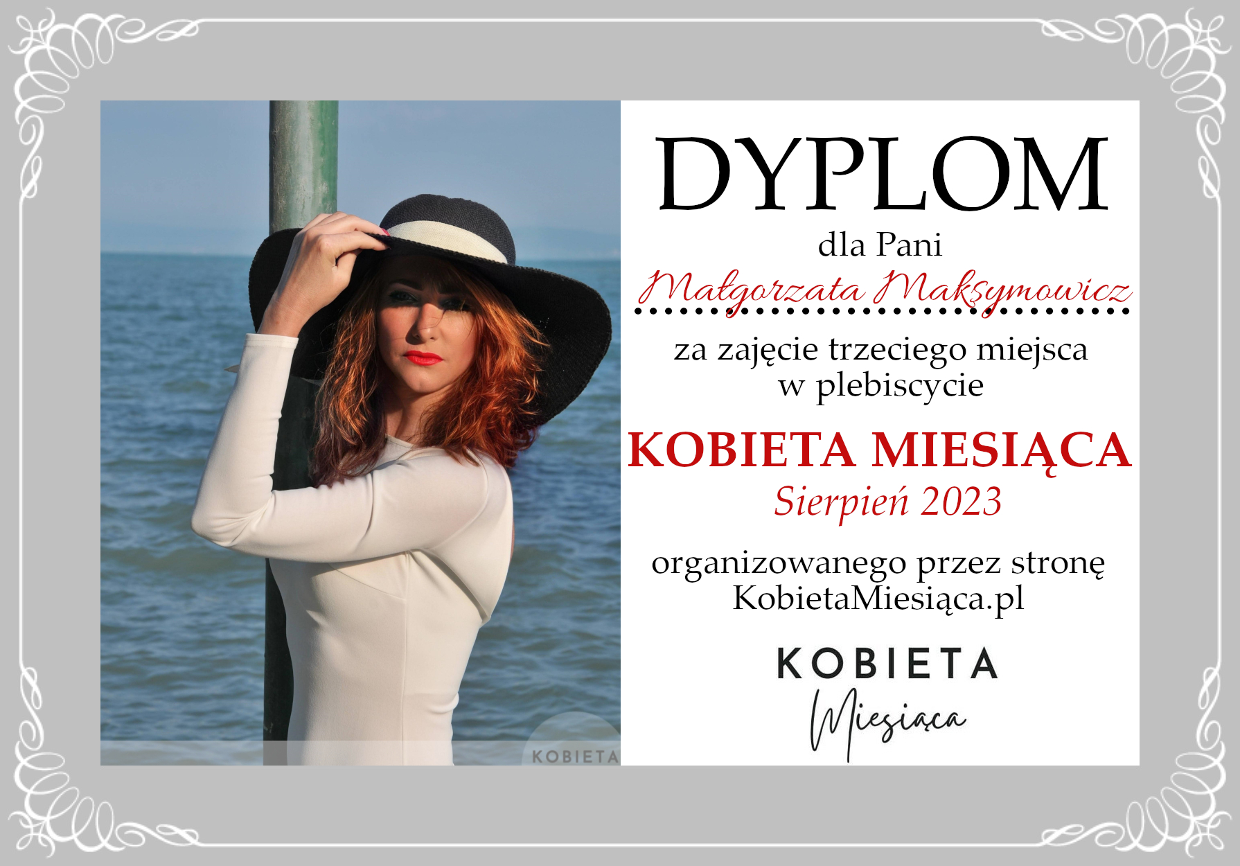 Dyplom – Kobieta Miesiąca: Sierpień 2023