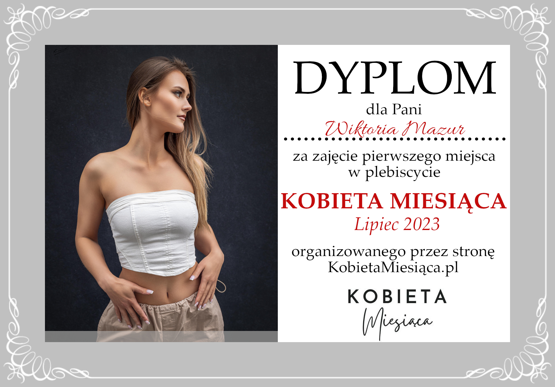 Dyplom – Kobieta Miesiąca: Lipiec 2023