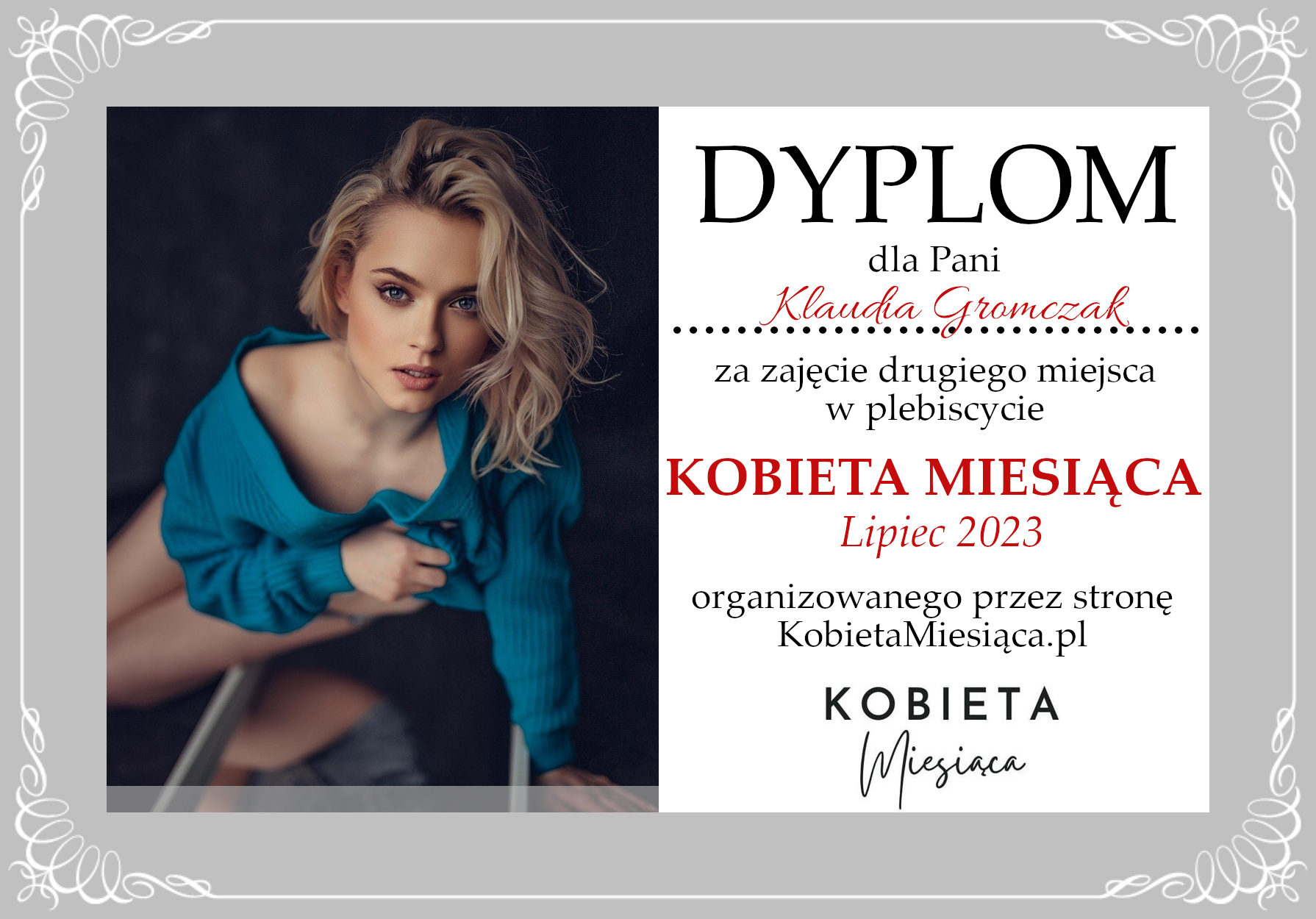 Dyplom – Kobieta Miesiąca: Lipiec 2023