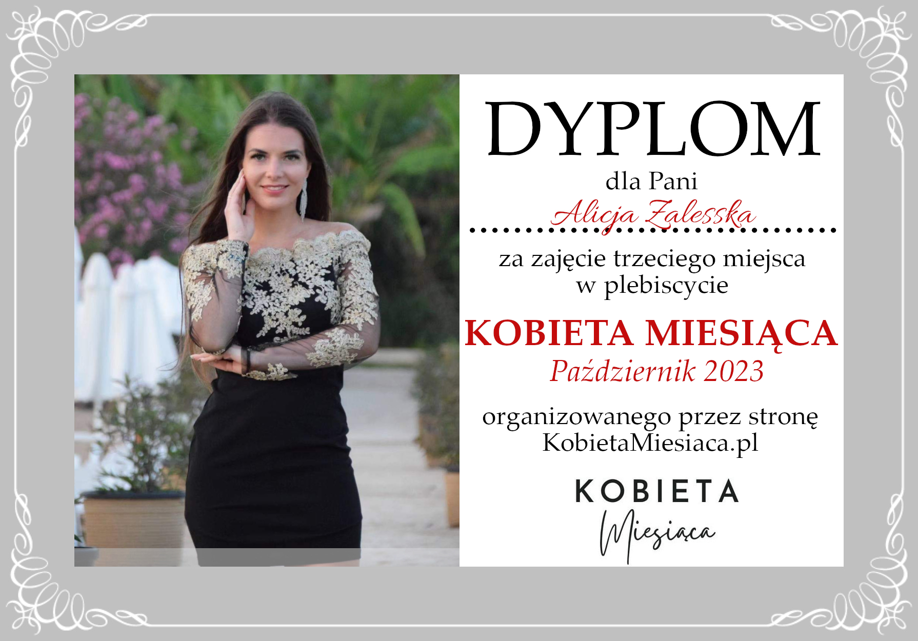 Dyplom – Kobieta Miesiąca: Październik 2023