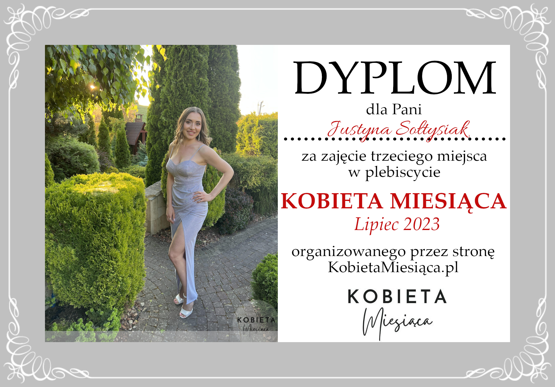 Dyplom – Kobieta Miesiąca: Lipiec 2023