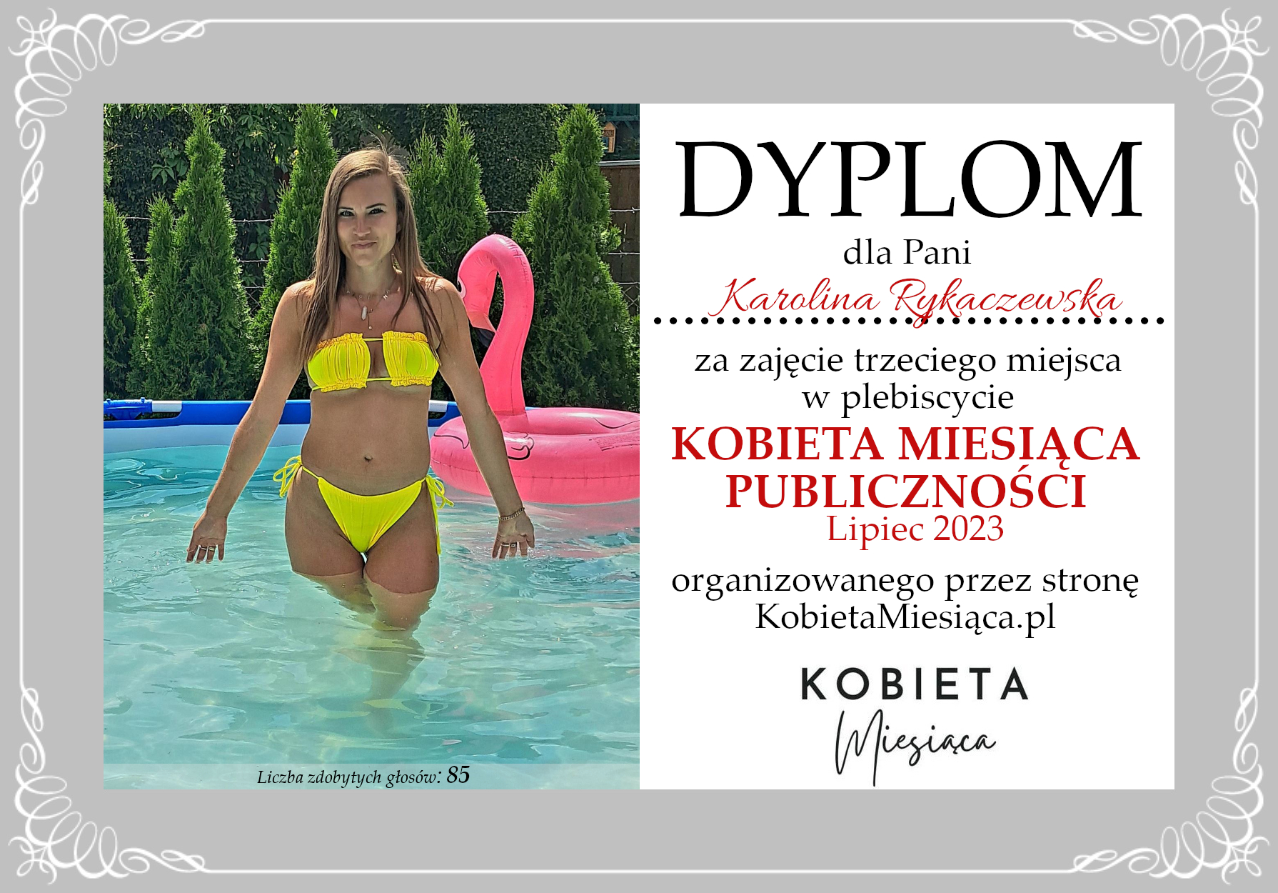 Dyplom – Kobieta Miesiąca Publiczności: Lipiec 2023