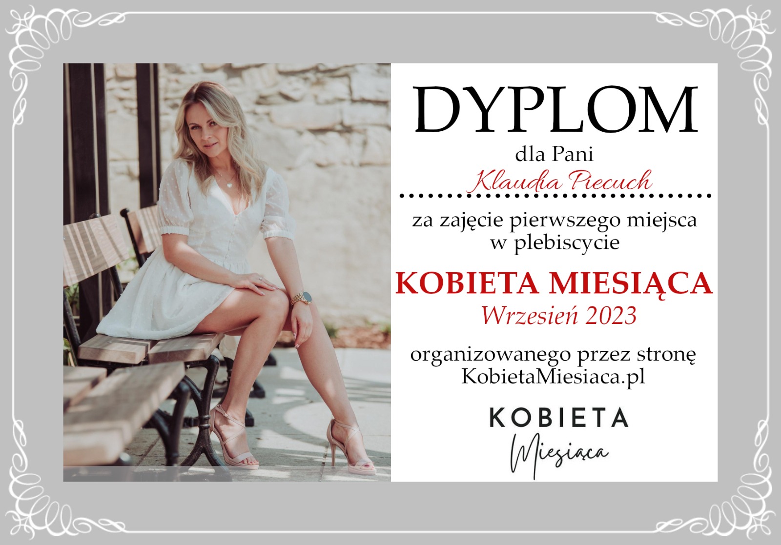 Dyplom – Kobieta Miesiąca: Wrzesień 2023