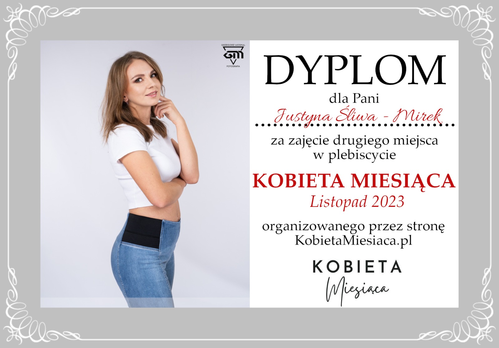 Dyplom – Kobieta Miesiąca: Listopad 2023