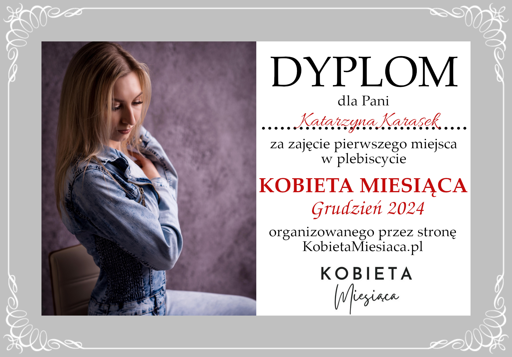 Dyplom – Kobieta Miesiąca: Grudzień 2024