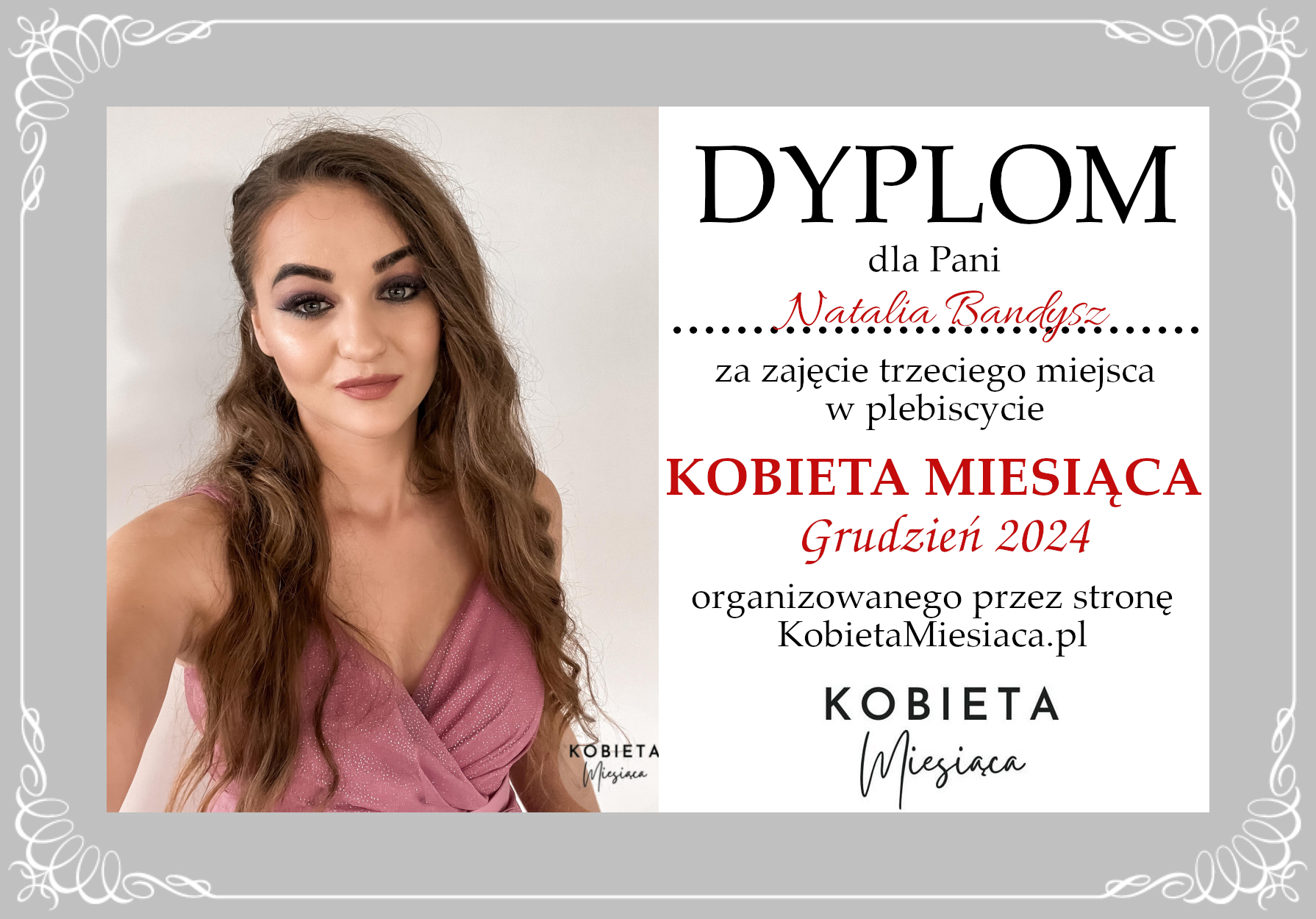 Dyplom – Kobieta Miesiąca: Grudzień 2024